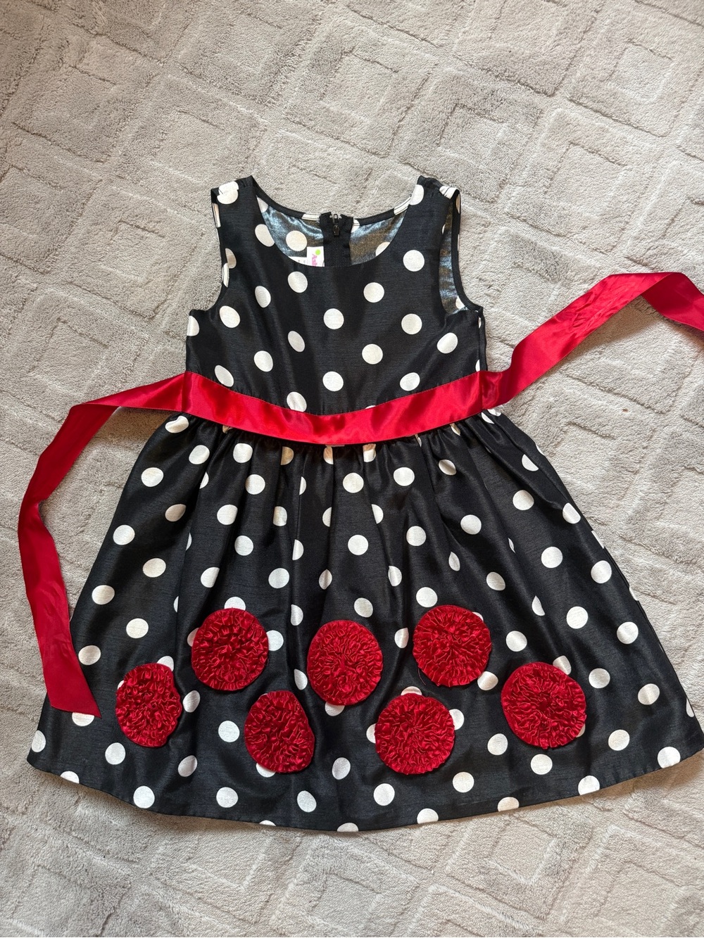 Ashley Ann Black and Red Polka Dot Party Dress
